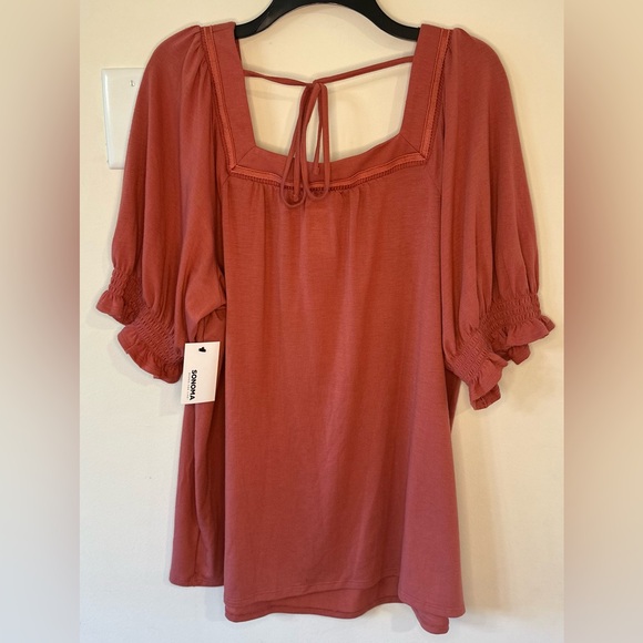 Sonoma Maternity Mauve Jewel Square Neck Top NWT Size XL Maternity - Picture 10 of 10